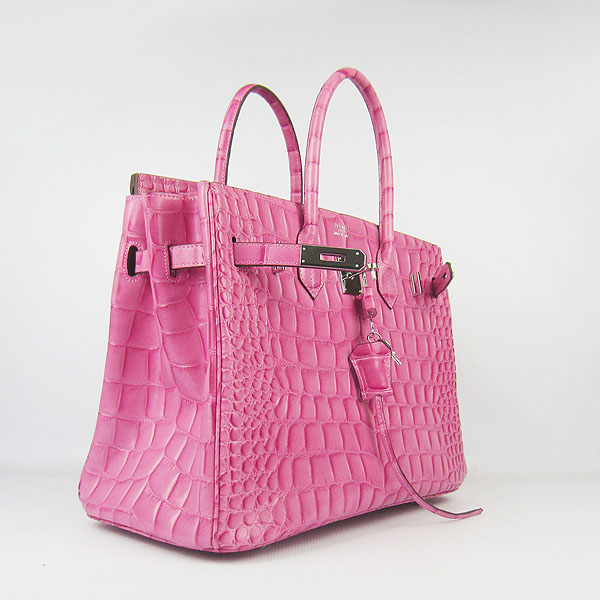 High Quality Fake Hermes Birkin 35CM Max Crocodile Veins Leather Bag Peach 6089 - Click Image to Close